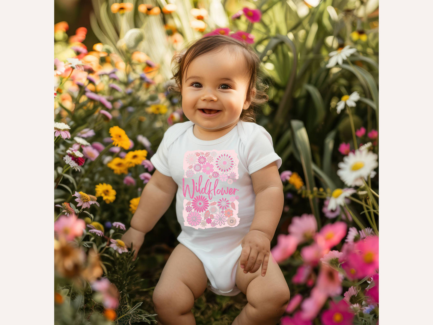 Wildflower baby short sleeve onesie