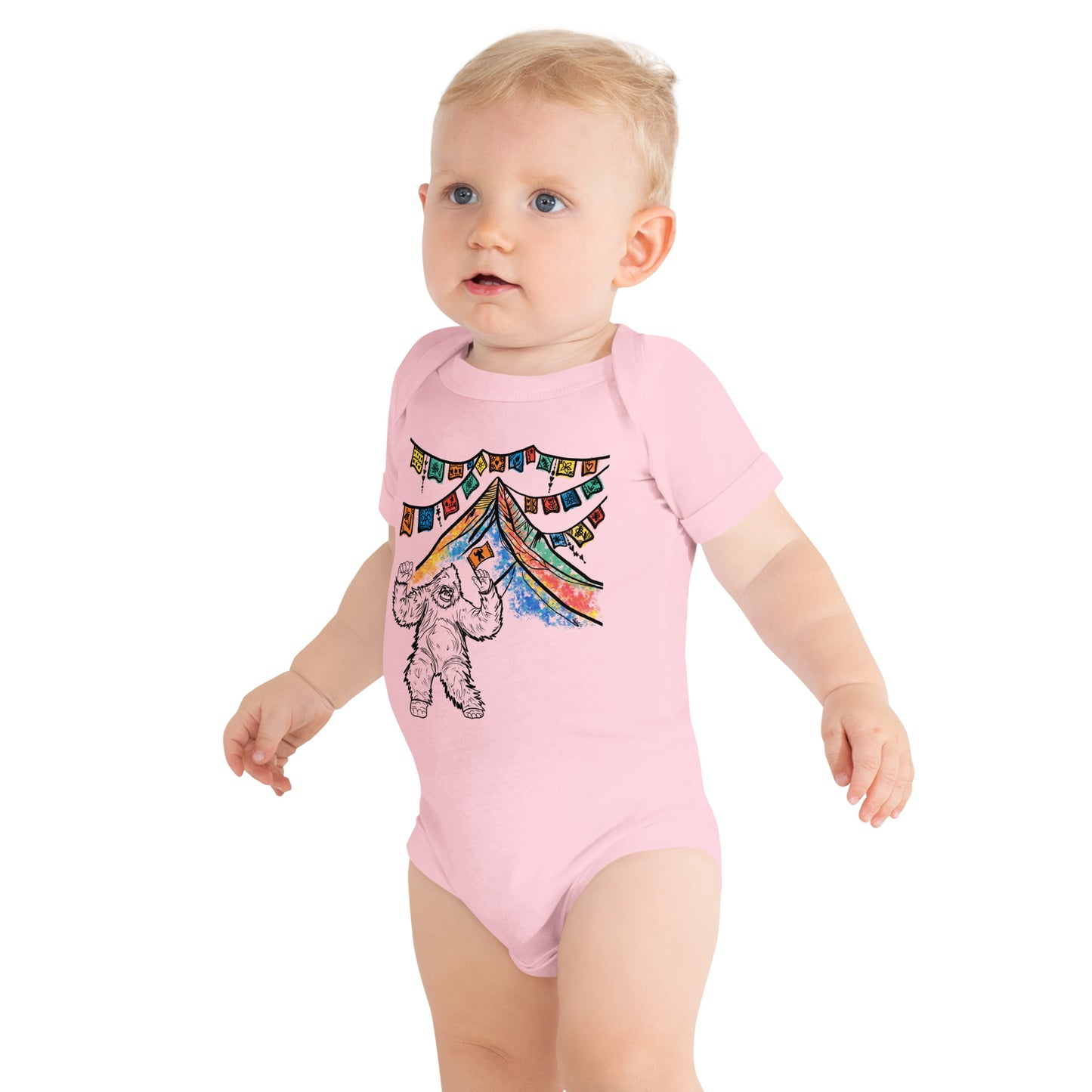 Dancing Yeti baby short sleeve onesie