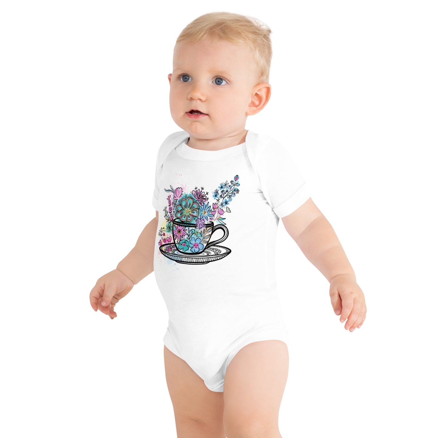 Spinning Tea Cup baby short sleeve onesie