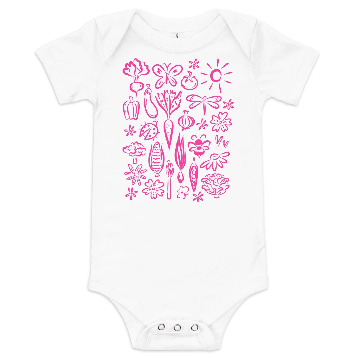 Seeds of Possibility Pink Artwork baby short sleeve onesie