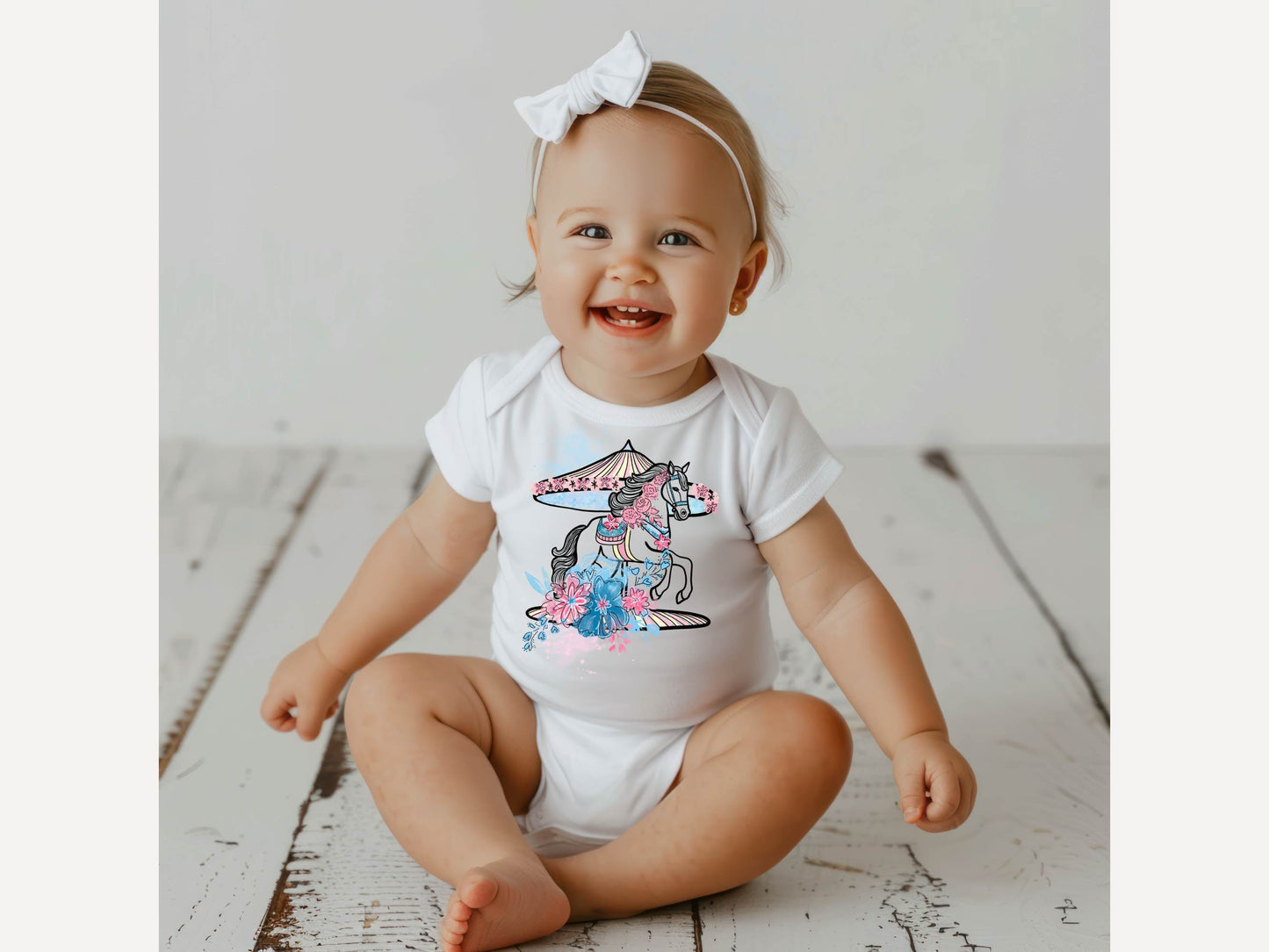 Carousel baby short sleeve onesie
