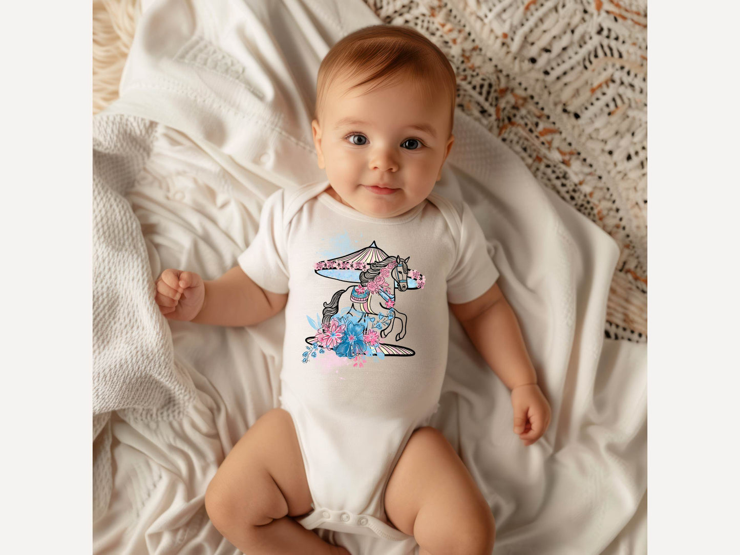 Carousel baby short sleeve onesie