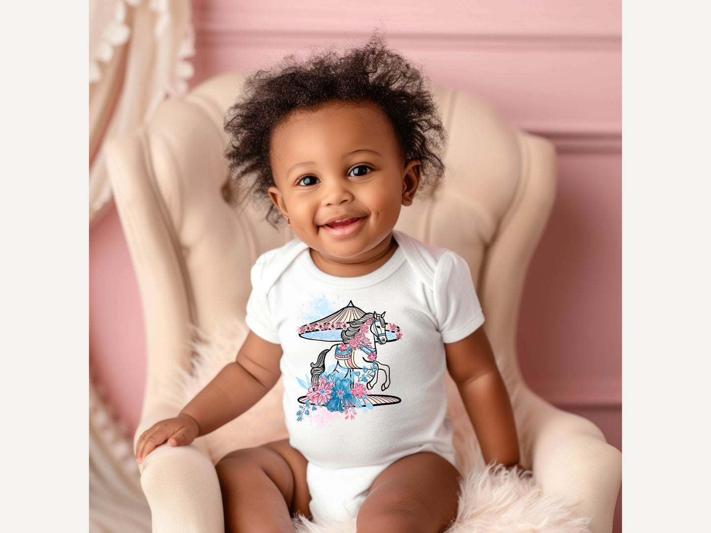Carousel baby short sleeve onesie
