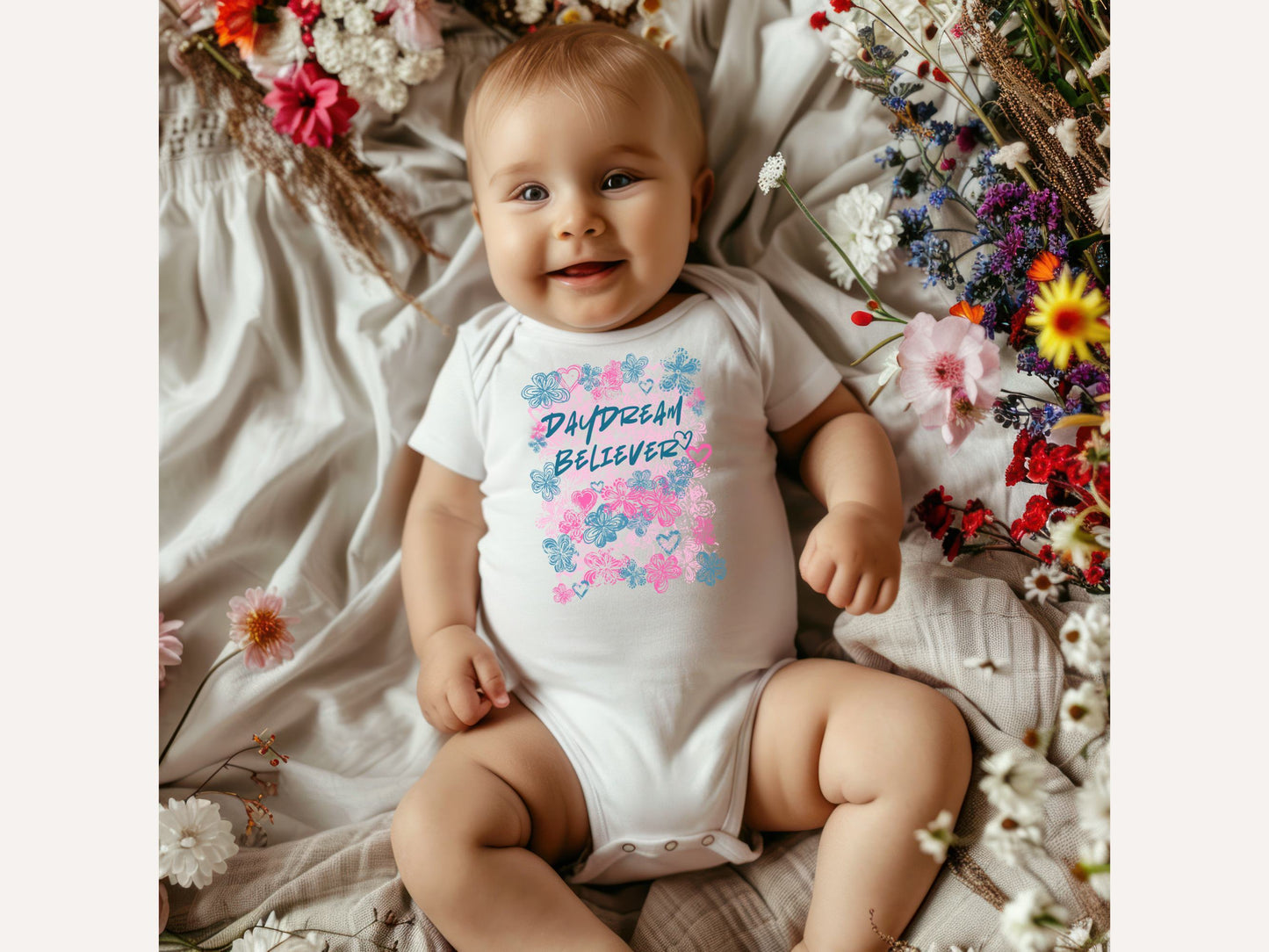 Daydream Believer baby short sleeve onesie