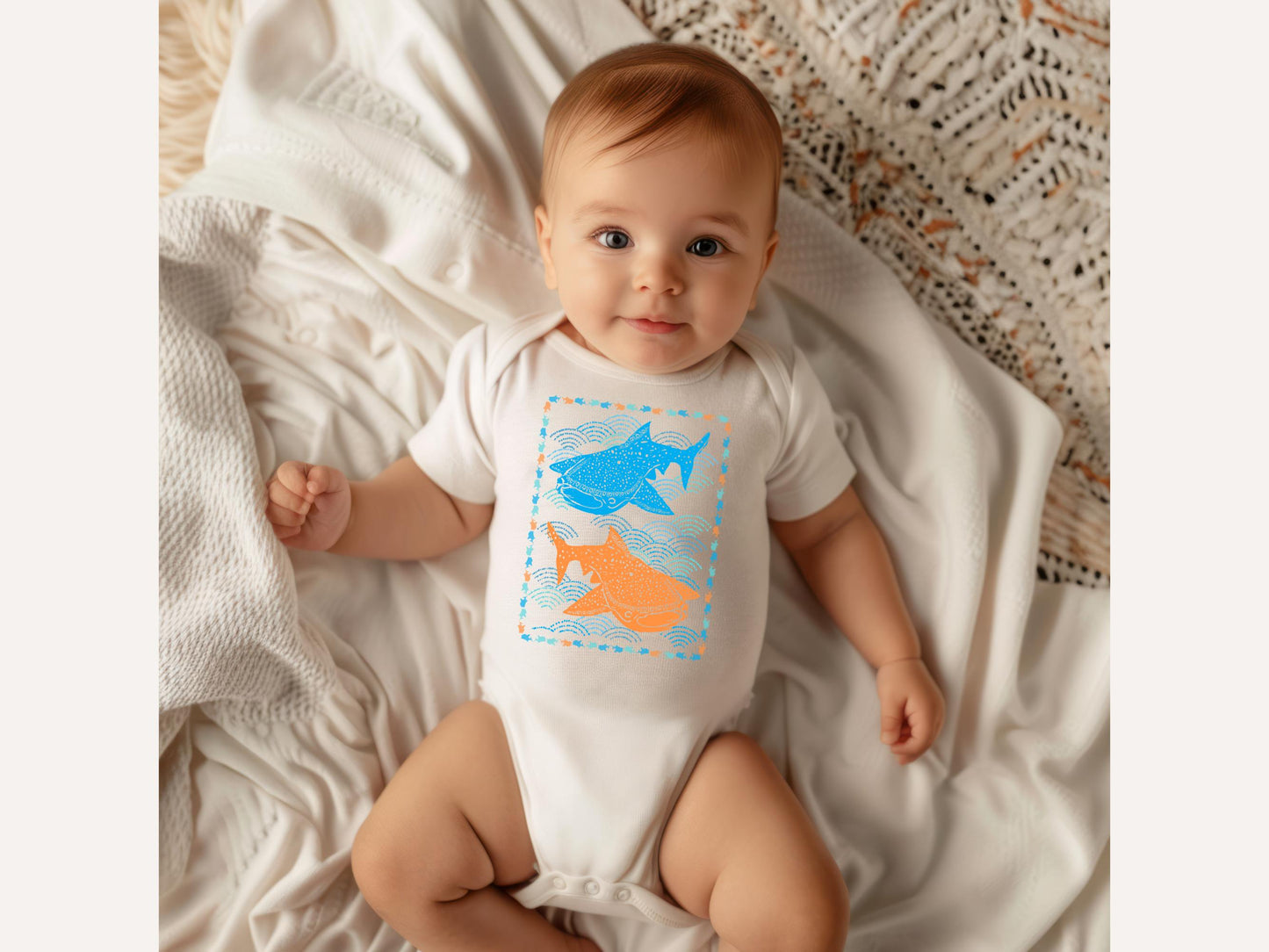 Whale Shark baby short sleeve onesie