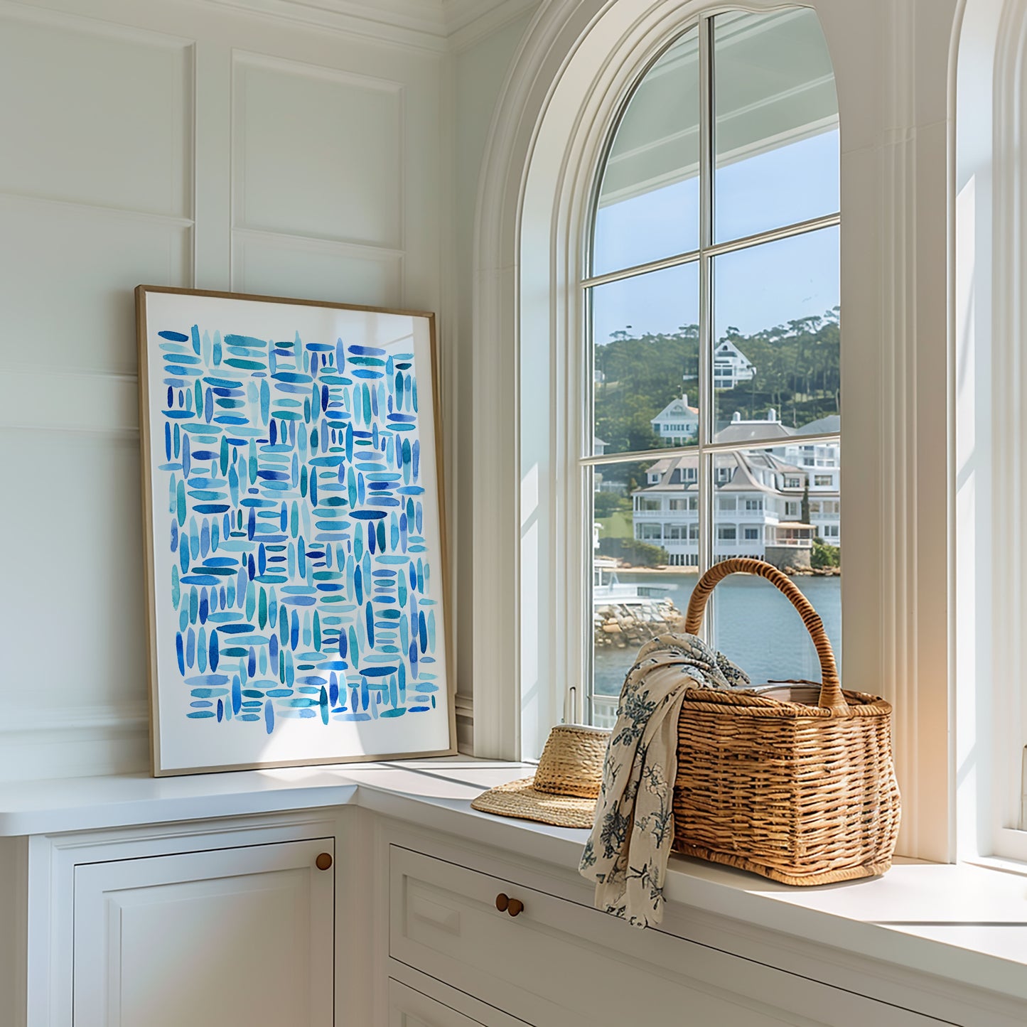 "Darting Shimmer" – Blue Abstract Coastal Art Print