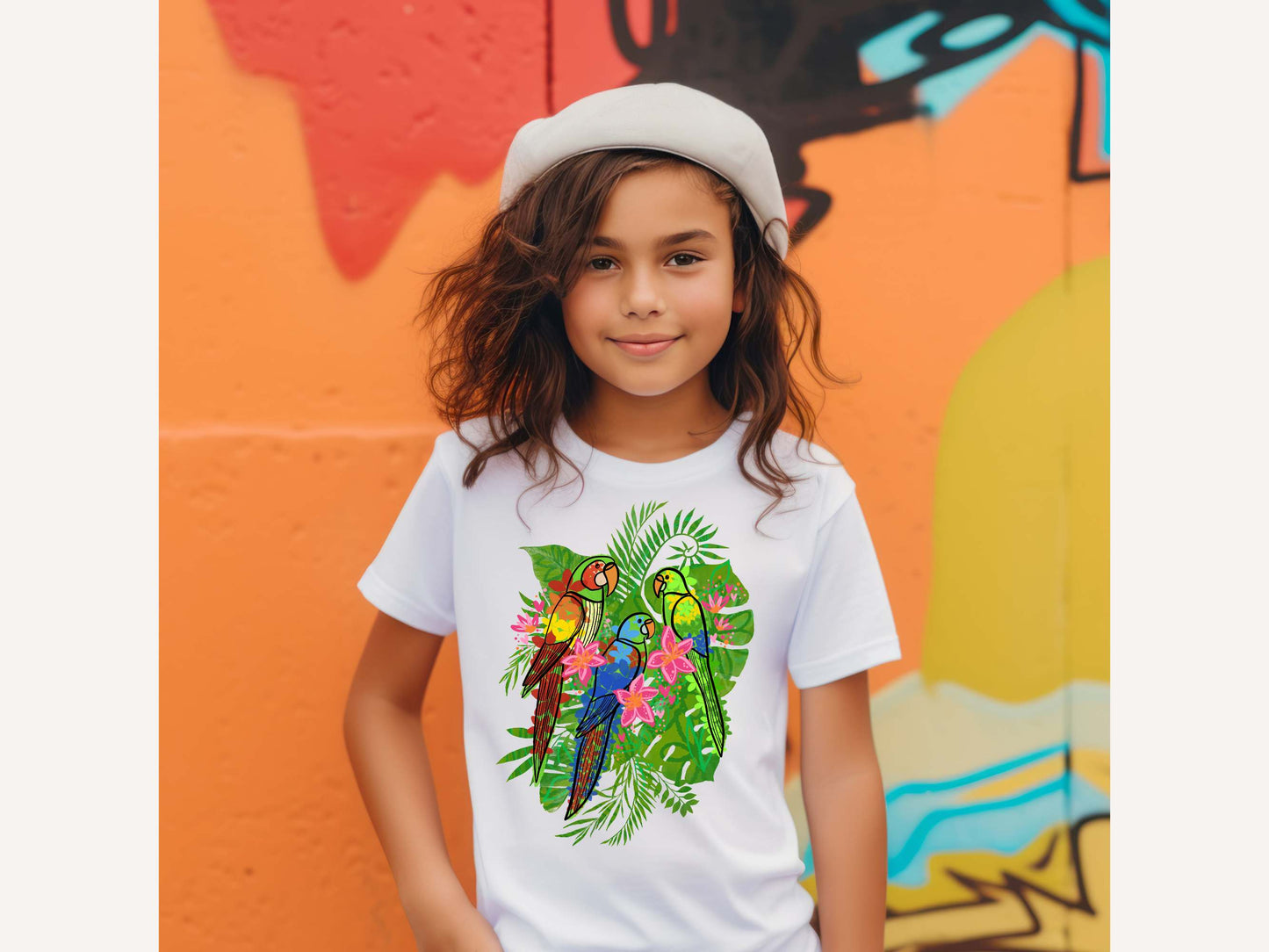 Enchanted Tiki Parrots youth bella + canvas t-shirt
