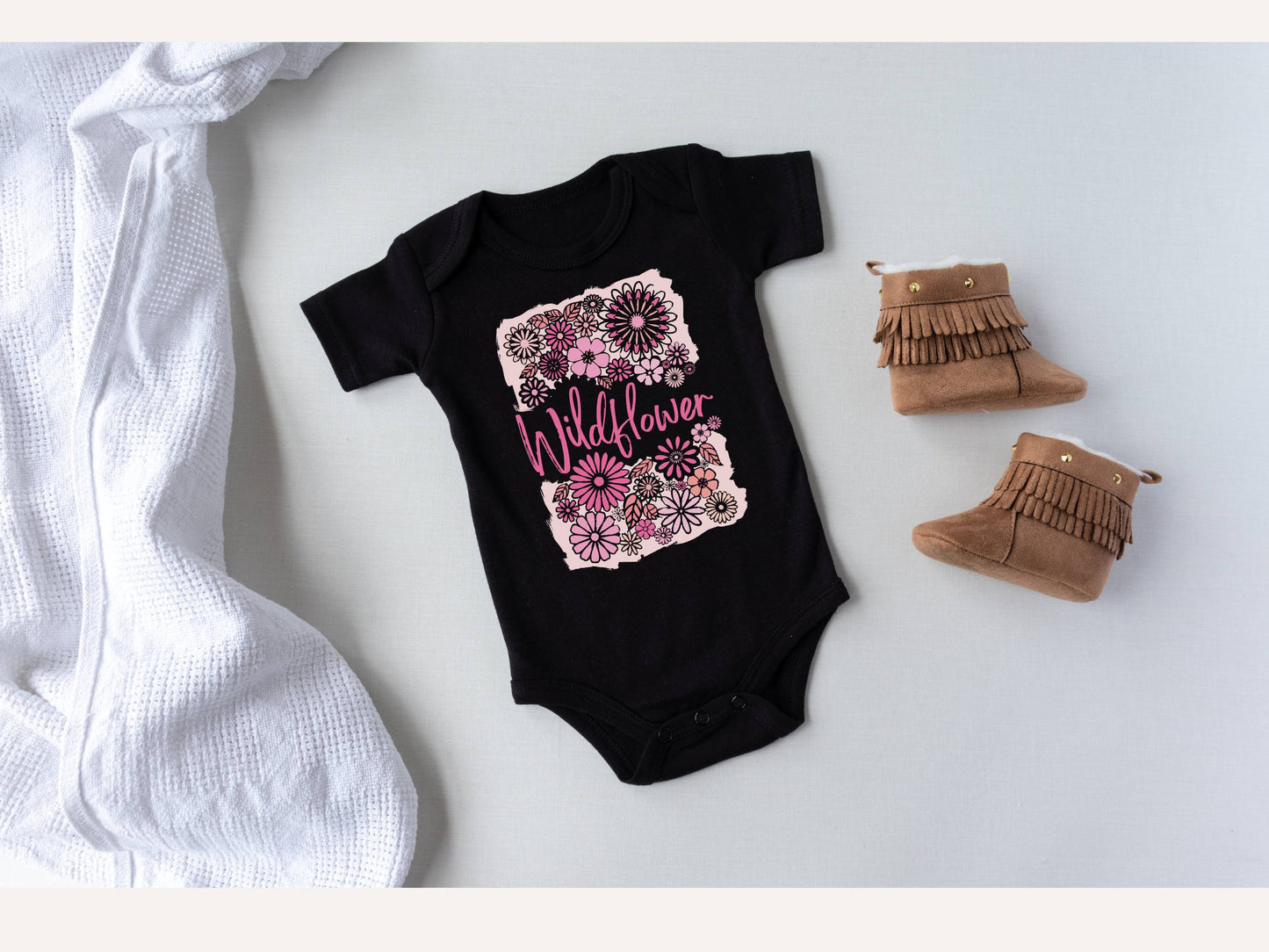 Wildflower baby short sleeve onesie