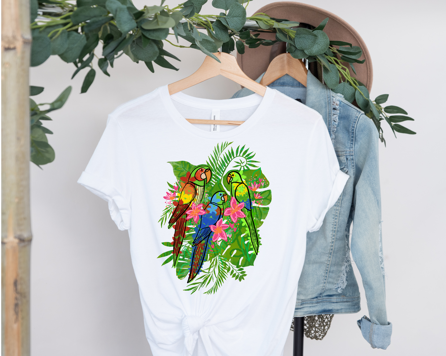 Enchanted Tiki Parrots unisex bella + canvas t-shirt