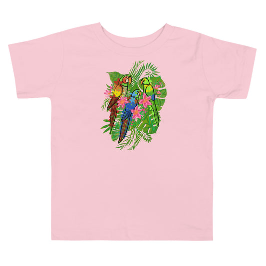 Enchanted Tiki Parrots toddler bella + canvas t-shirt