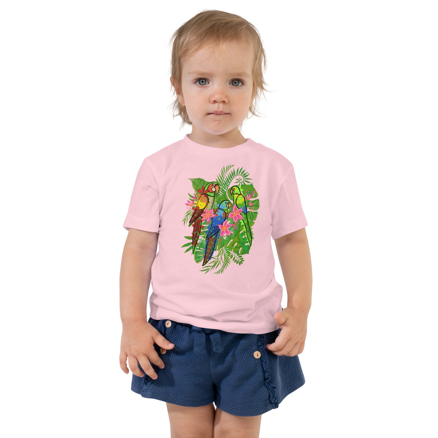 Enchanted Tiki Parrots toddler bella + canvas t-shirt