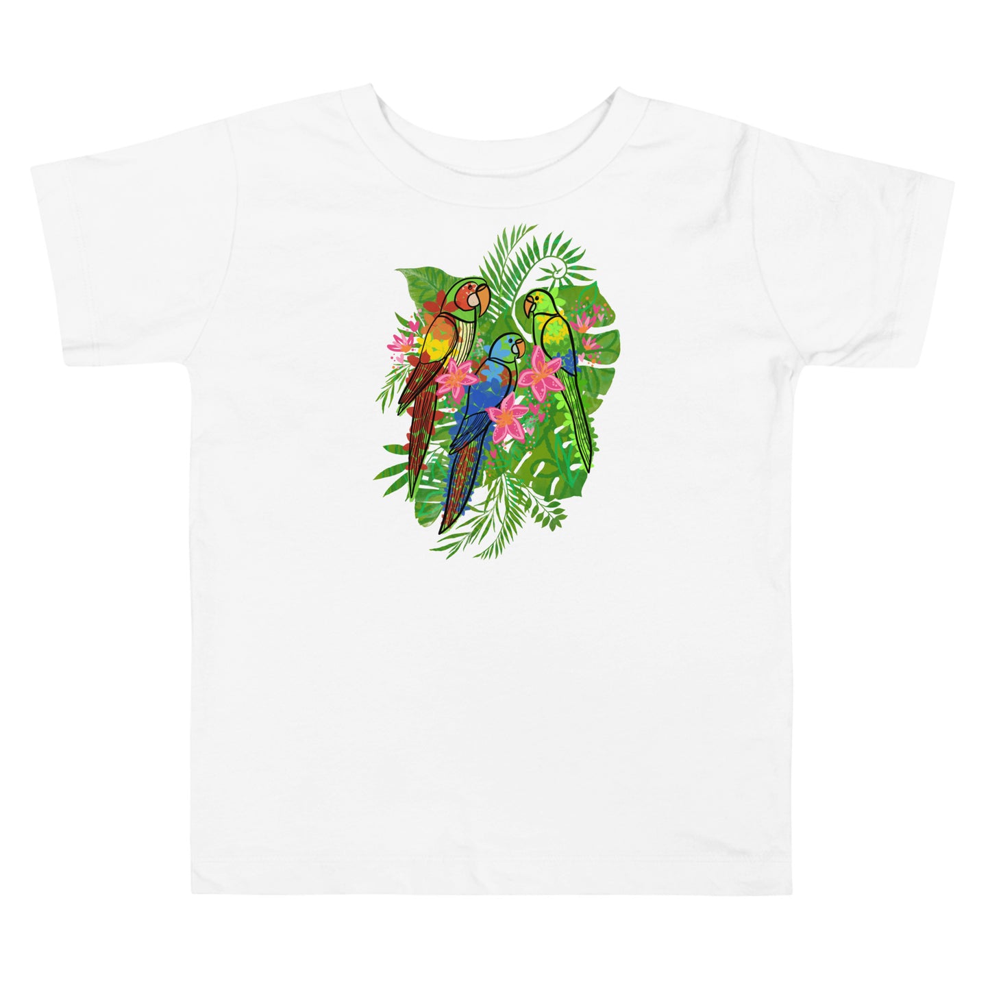Enchanted Tiki Parrots toddler bella + canvas t-shirt