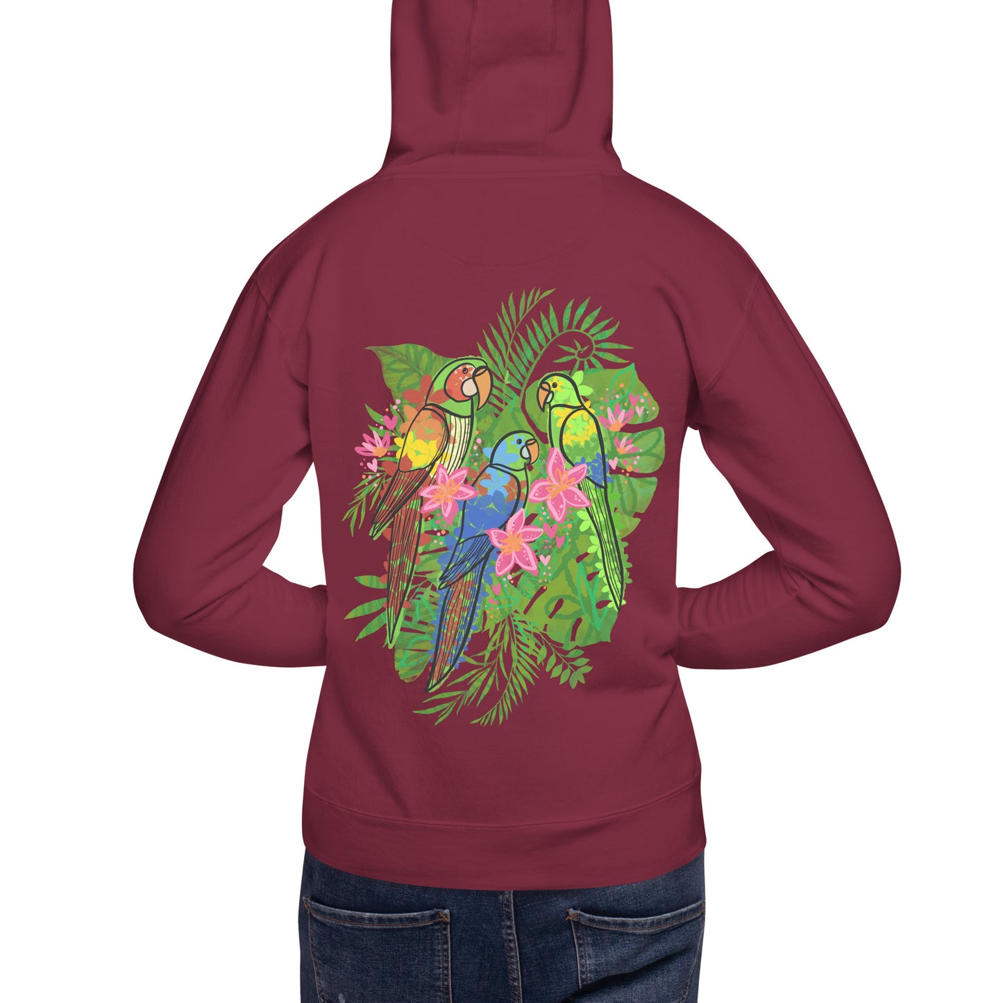 Enchanted Tiki Parrots unisex cotton heritage hoodie