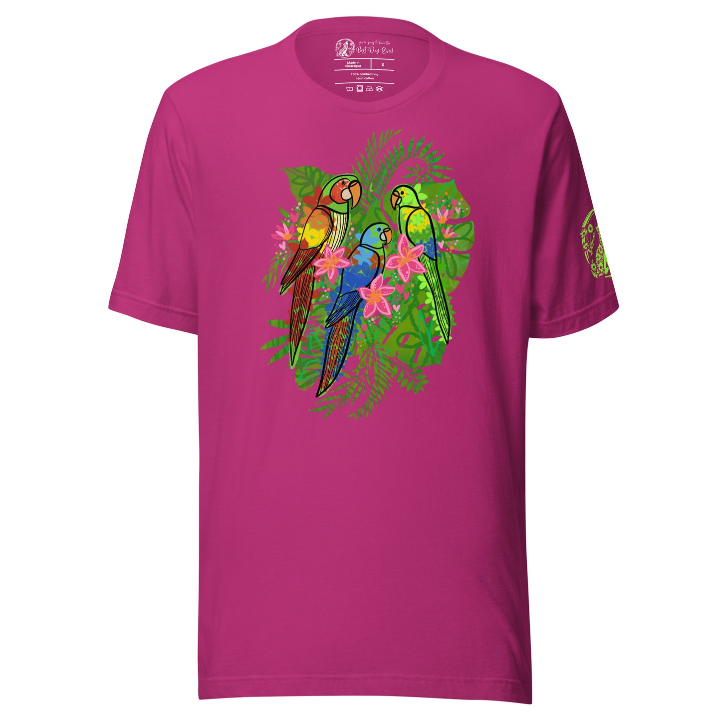 Enchanted Tiki Parrots unisex bella + canvas t-shirt