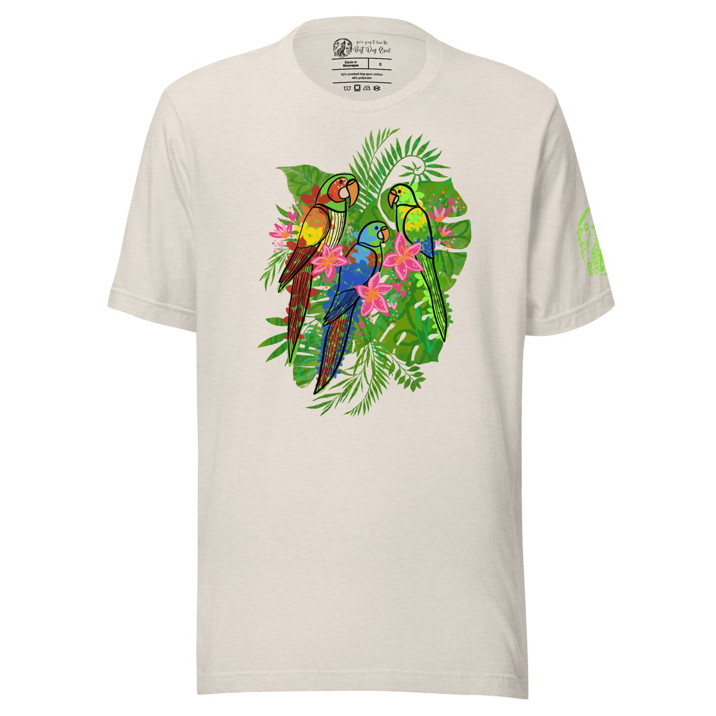 Enchanted Tiki Parrots unisex bella + canvas t-shirt