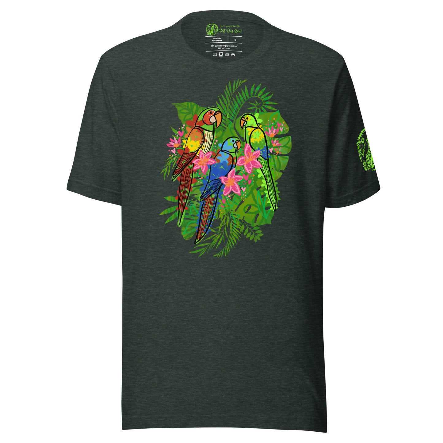 Enchanted Tiki Parrots unisex bella + canvas t-shirt