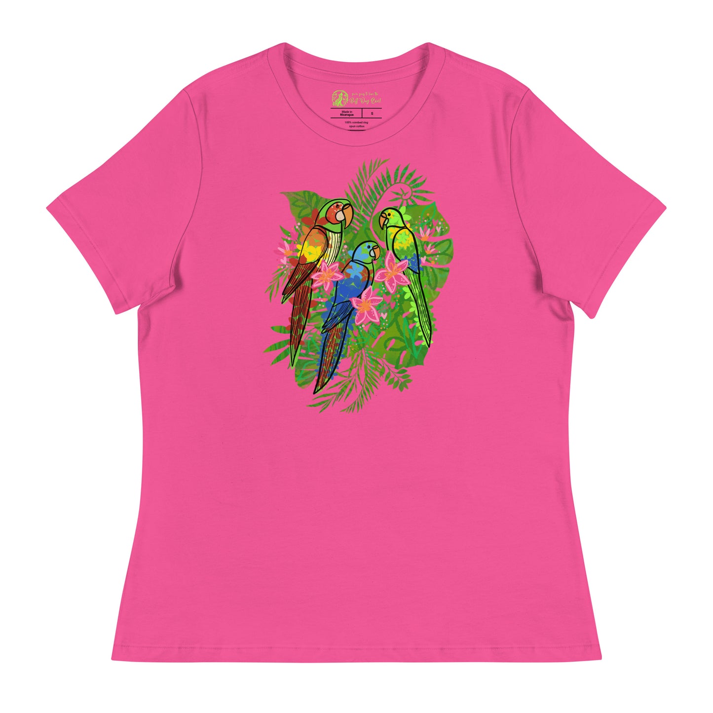Enchanted Tiki Parrots women's bella + canvas t-shirt