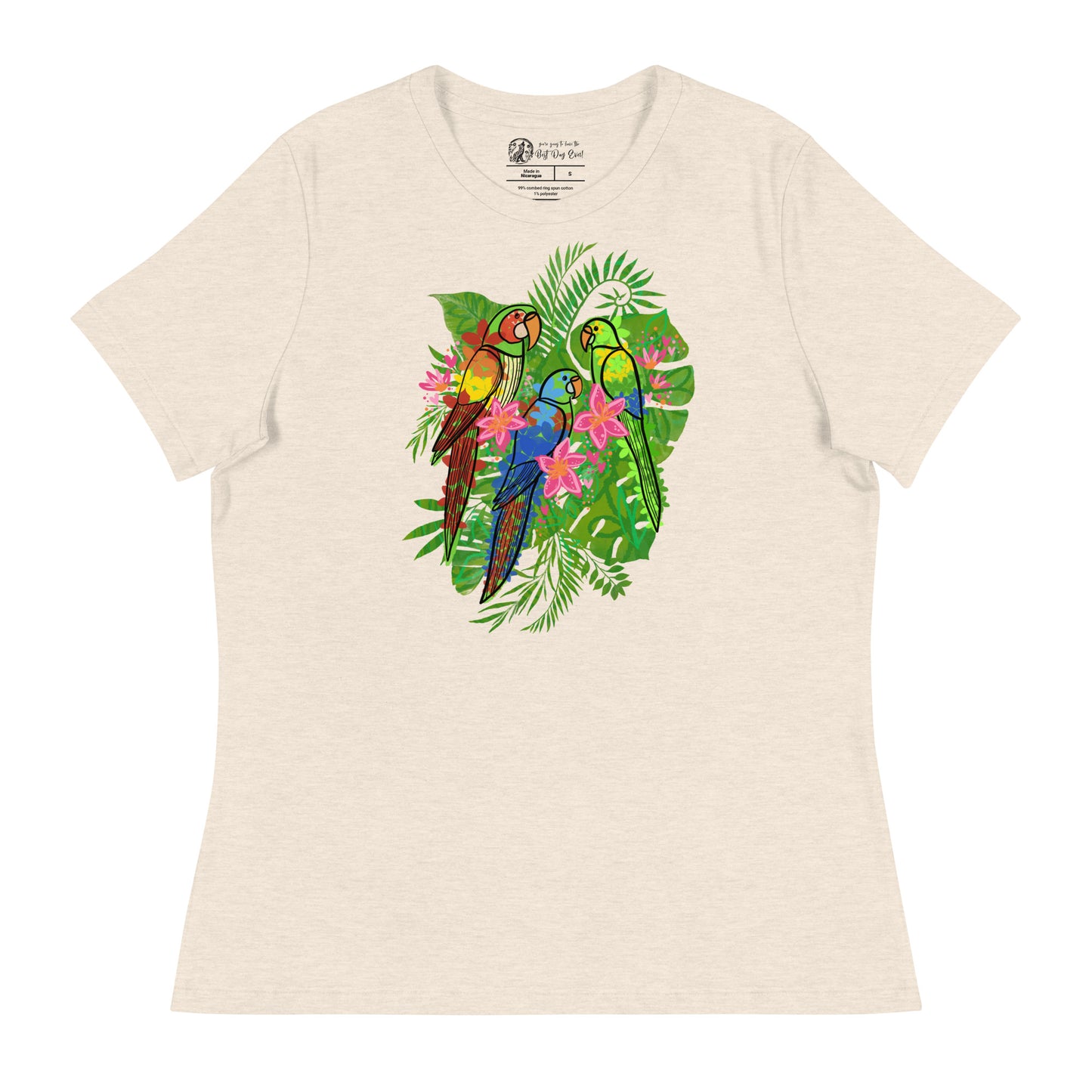Enchanted Tiki Parrots women's bella + canvas t-shirt
