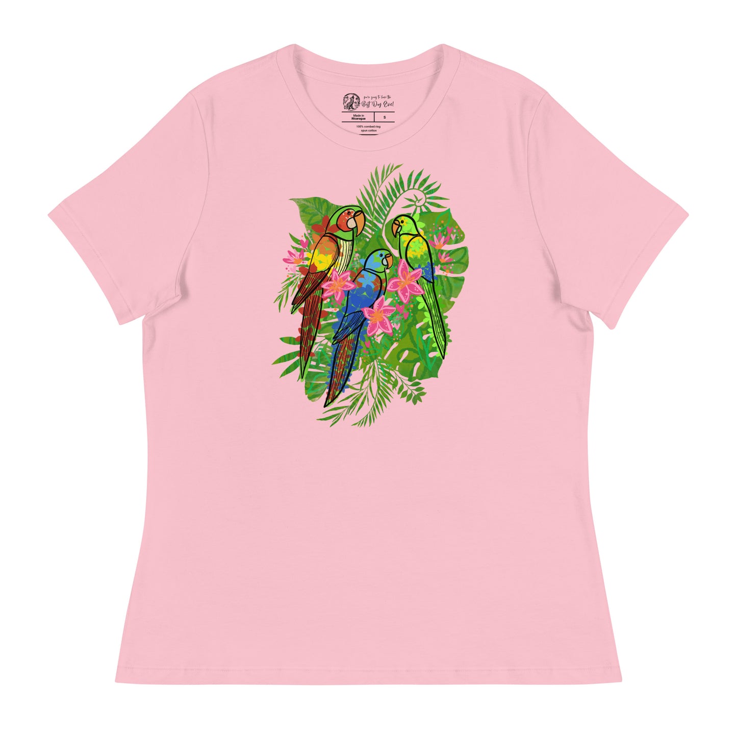 Enchanted Tiki Parrots women's bella + canvas t-shirt