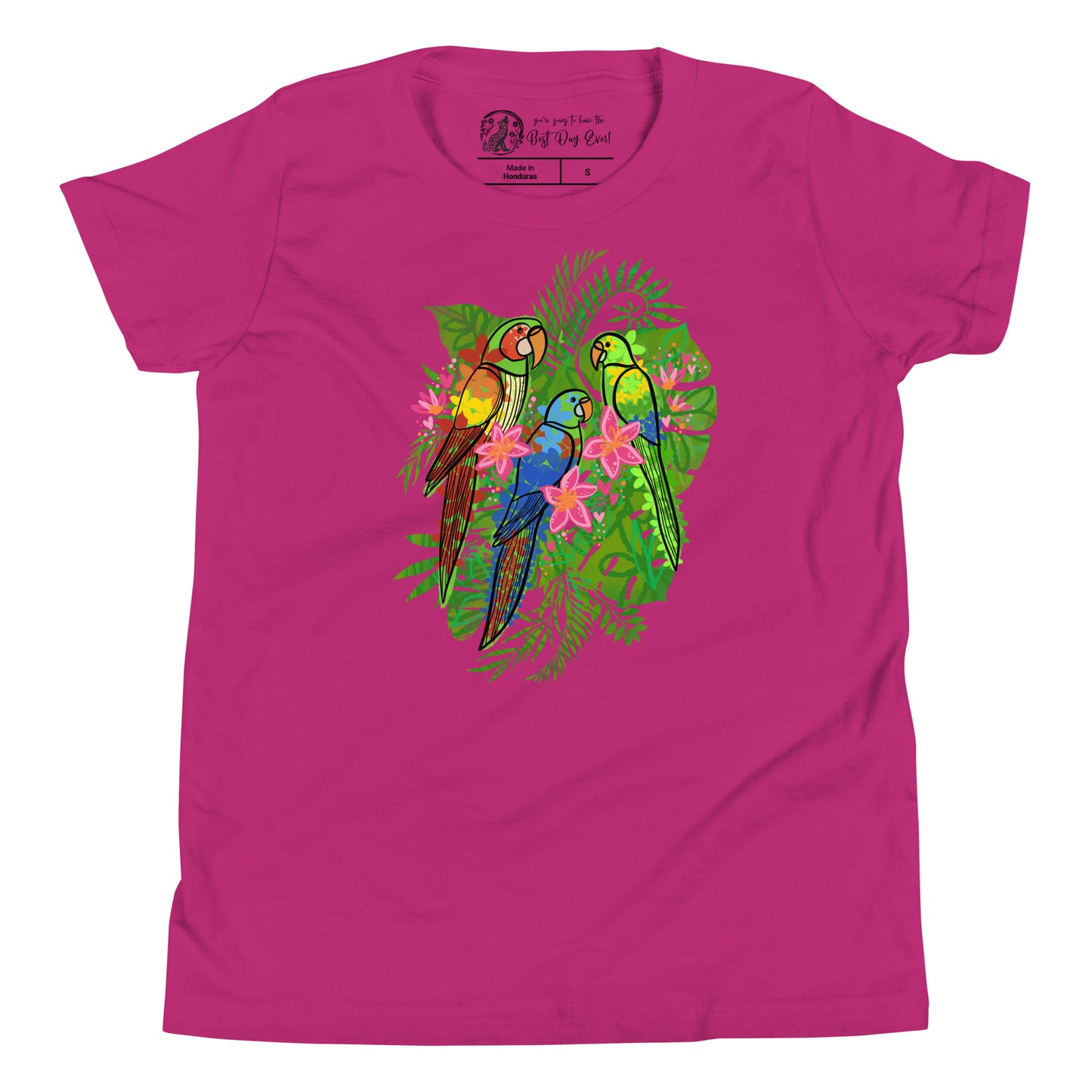 Enchanted Tiki Parrots youth bella + canvas t-shirt