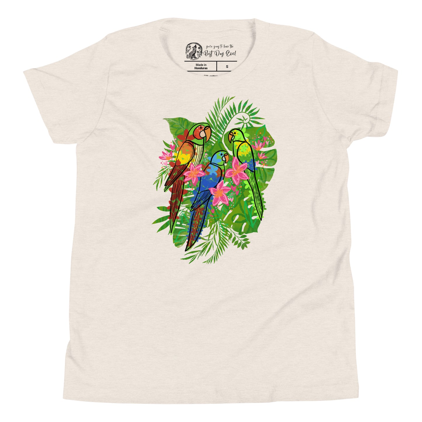 Enchanted Tiki Parrots youth bella + canvas t-shirt