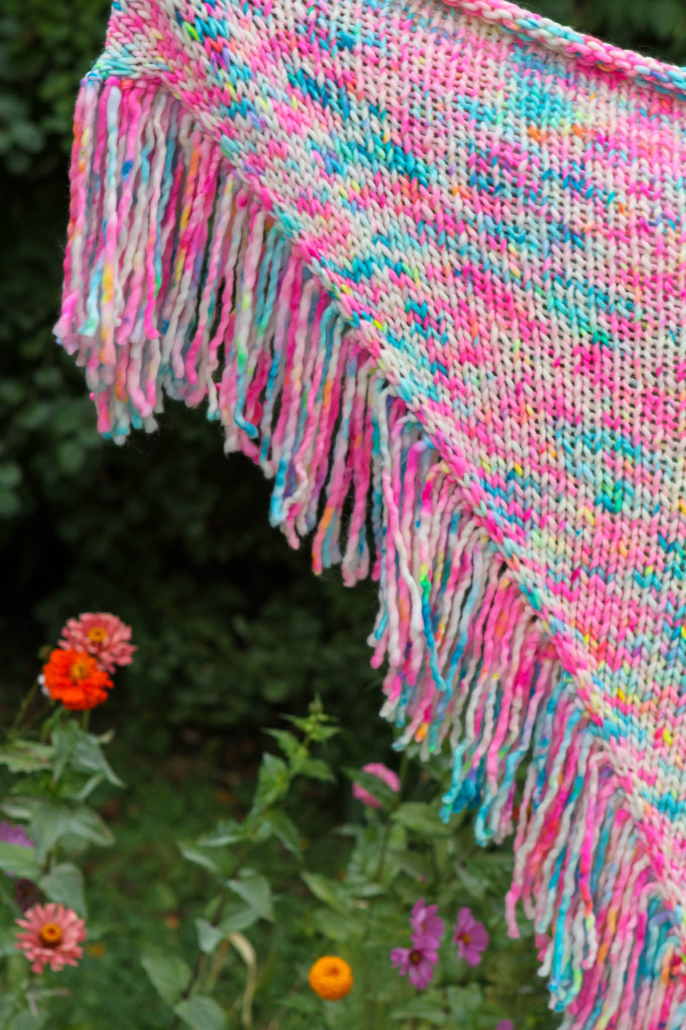 cascading fringe detail, hand-finished fringe