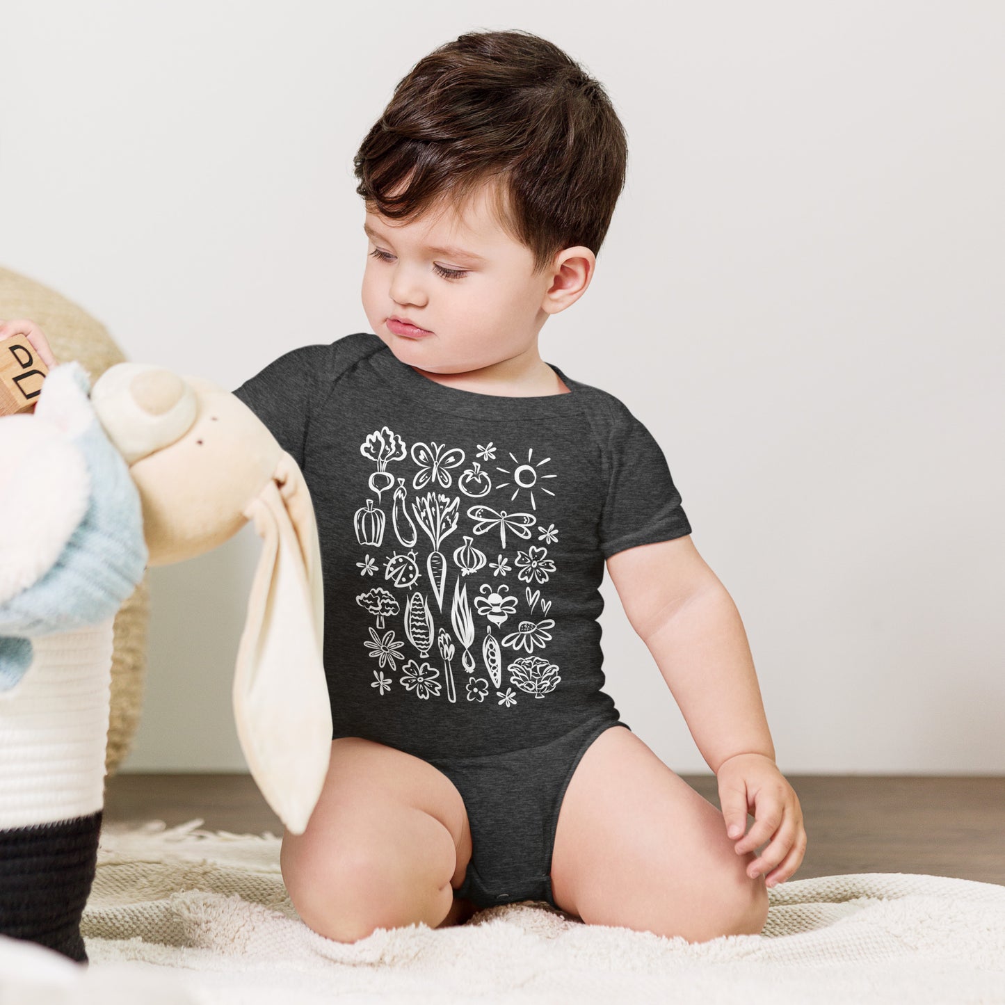 Seeds of Possibility White Artwork baby short sleeve onesie