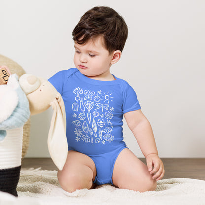 Seeds of Possibility White Artwork baby short sleeve onesie