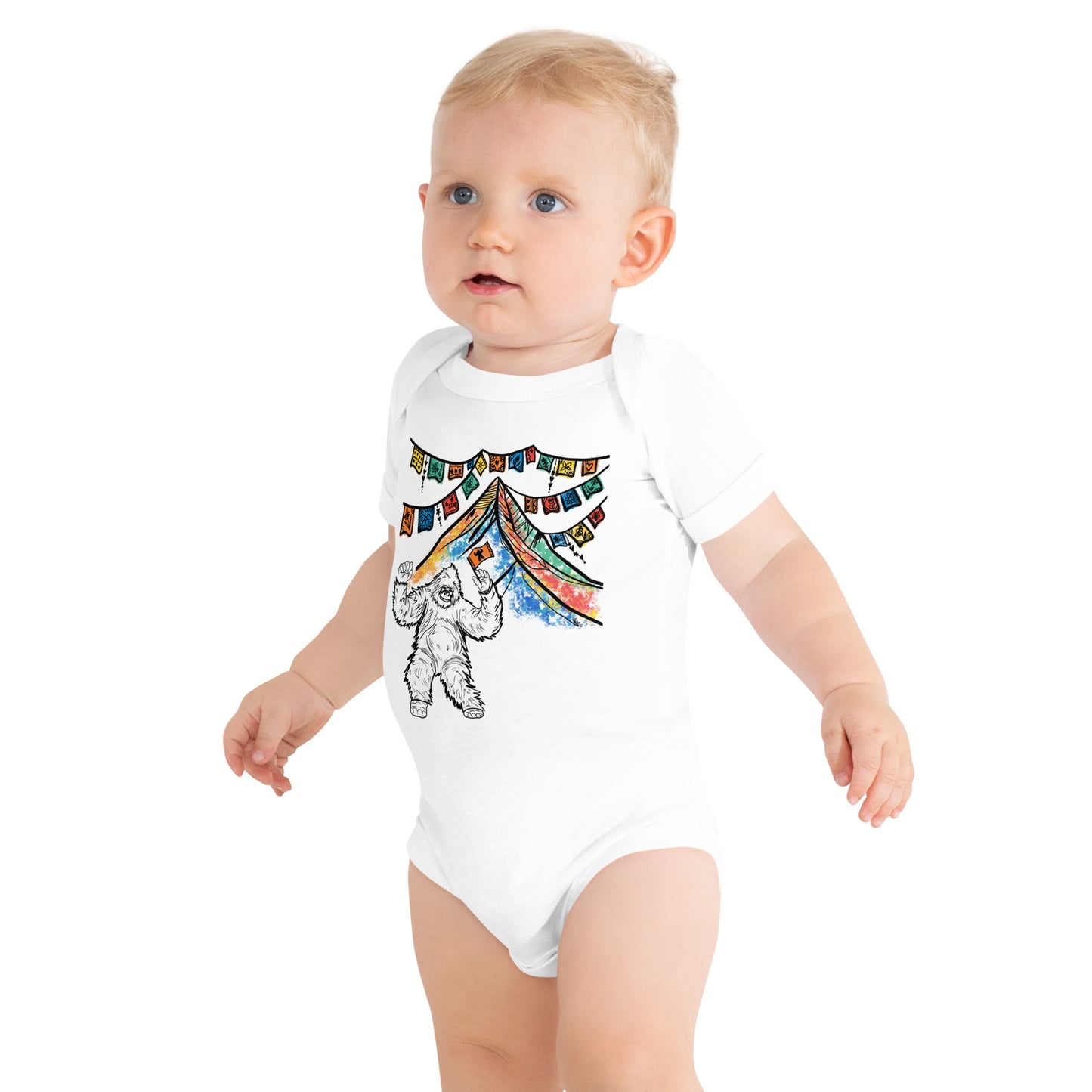 Dancing Yeti baby short sleeve onesie