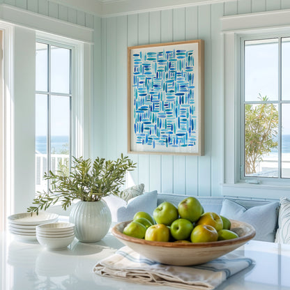 "Darting Shimmer" – Blue Abstract Coastal Art Print