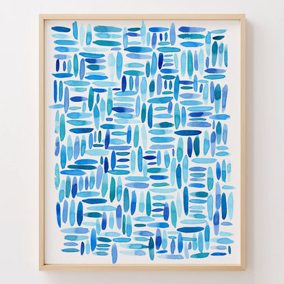 "Darting Shimmer" – Blue Abstract Coastal Art Print