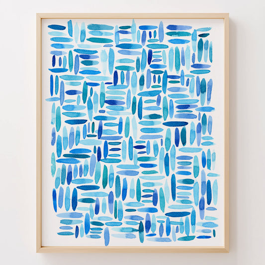 "Darting Shimmer" – Blue Abstract Coastal Art Print