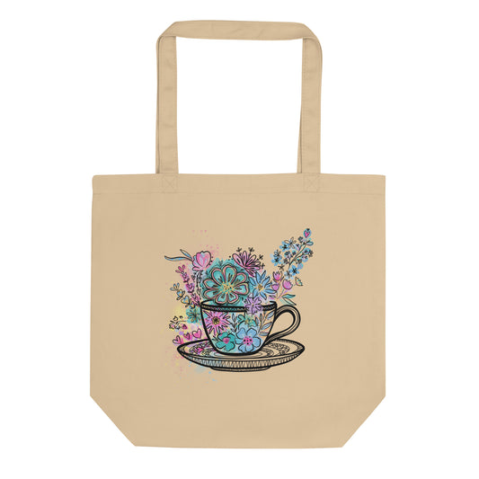 Spinning Tea Cup Eco Tote Bag