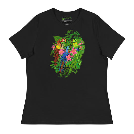 Enchanted Tiki Parrots women's bella + canvas t-shirt