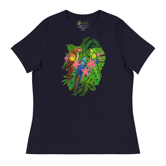 Enchanted Tiki Parrots women's bella + canvas t-shirt