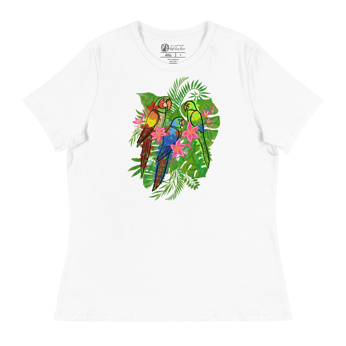 Enchanted Tiki Parrots women's bella + canvas t-shirt
