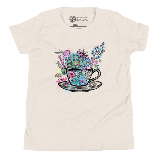 Spinning Tea Cup youth bella + canvas t-shirt